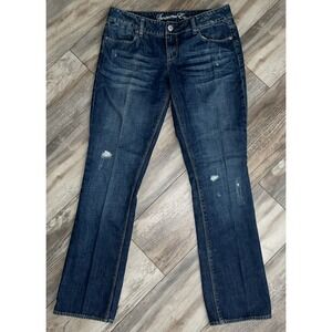 American Eagle Jeans 77 Straight Distressed‎ Women's 10 Stretch Classic Rise